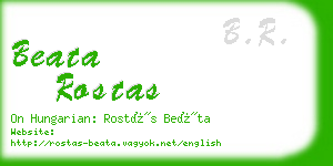 beata rostas business card